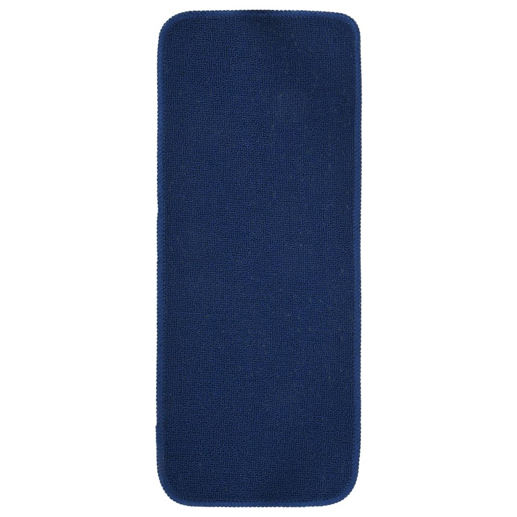 Alfombrilla de escalera 15 uds azul marino rectangular 60x25 cm