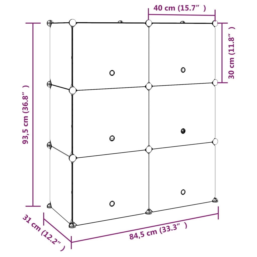 Black PP Shoeter 84.5x31x93.5 cm