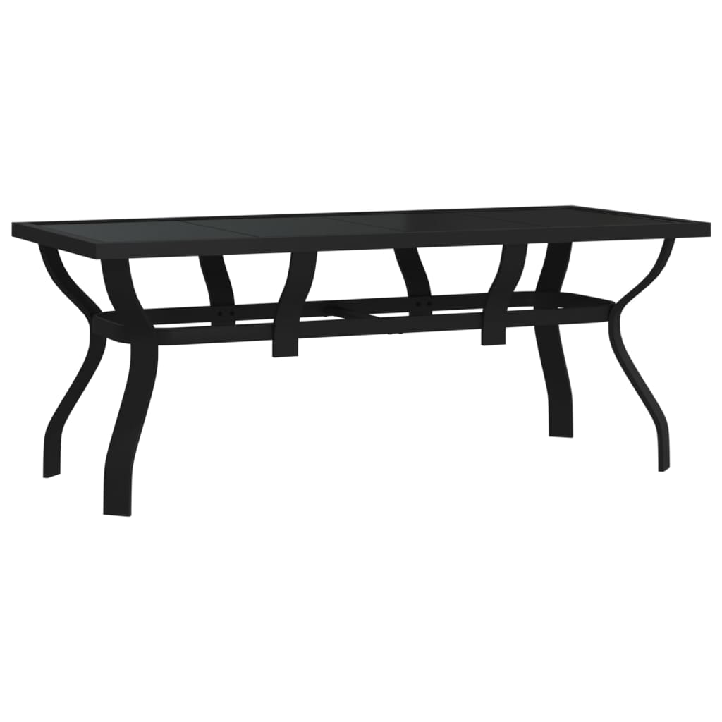 Mesa de jardín acero y vidrio negro 180x80x70 cm vidaXL