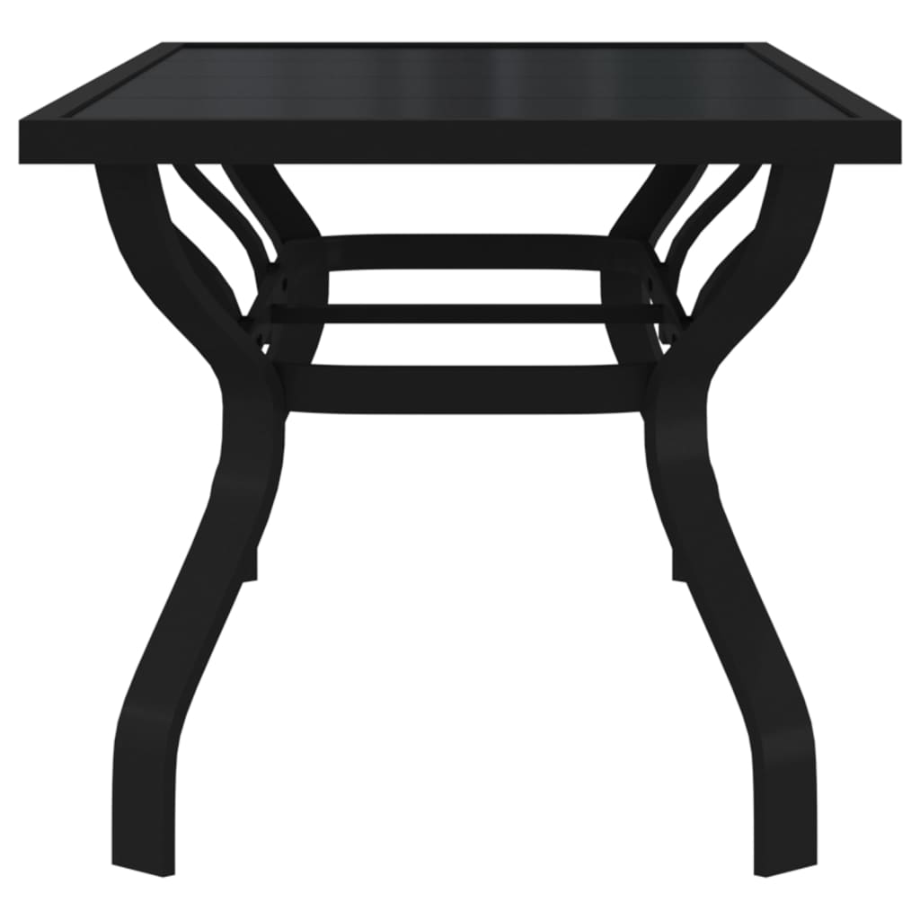 Mesa de jardín acero y vidrio negro 180x80x70 cm vidaXL