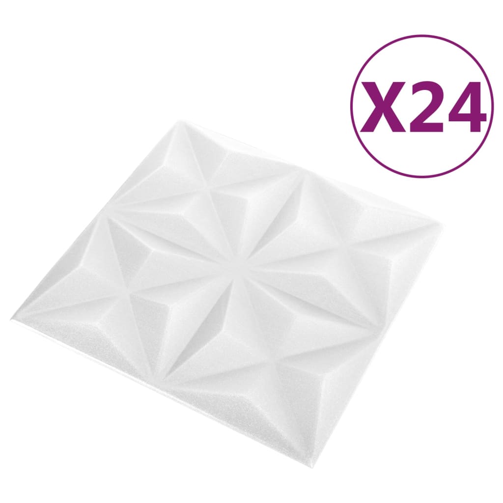 Panneaux muraux 3D Origami blanc 6 m² 50x50 cm