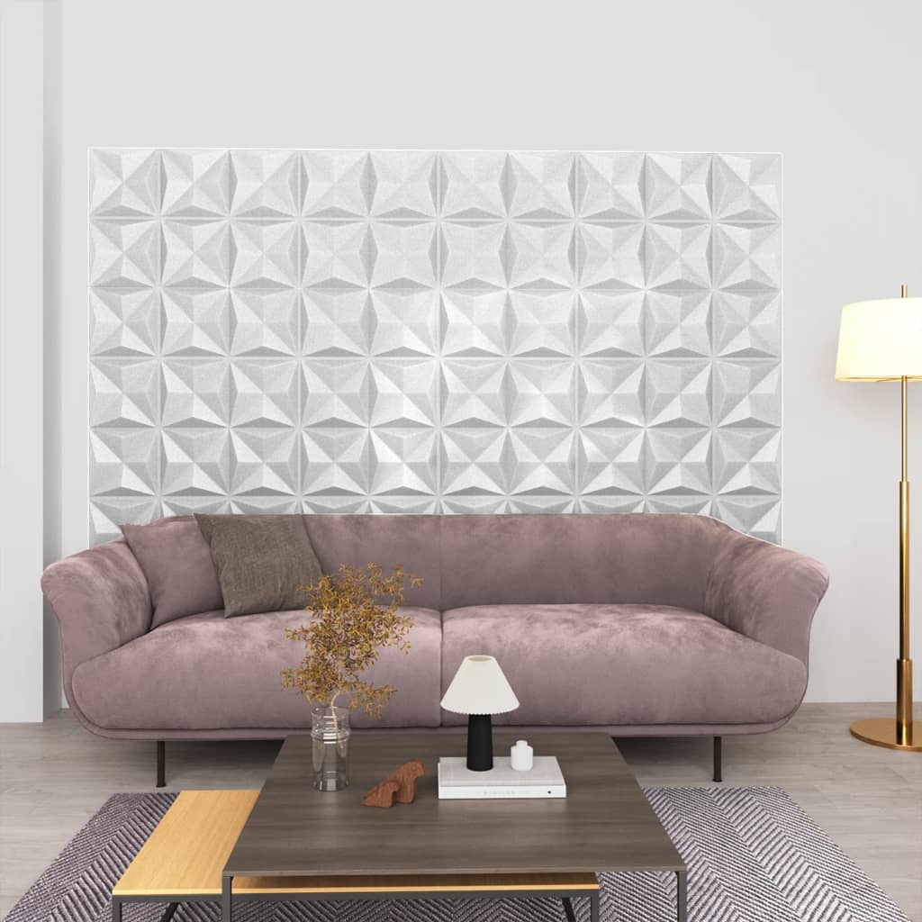 Vetonek Paneles de pared 3D 24 unidades blanco origami 6 m² 50x50 cm