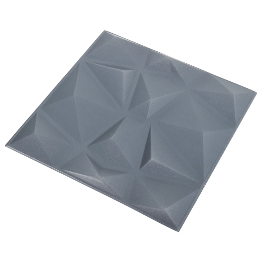 Paneles de pared 3D 48 unidades gris diamante 12 m² 50x50 cm V20