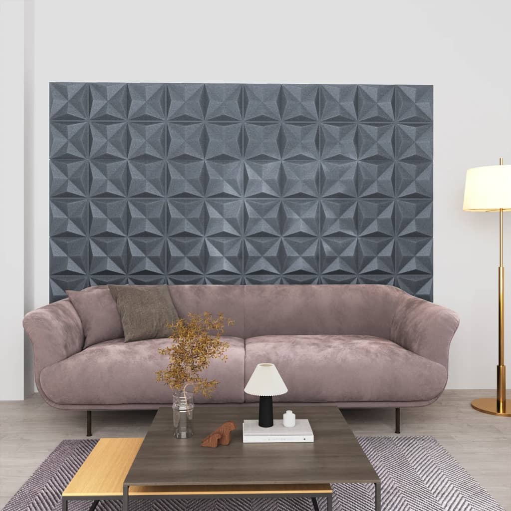 Vetonek Paneles de pared 3D 24 unidades gris origami 6 m² 50x50 cm