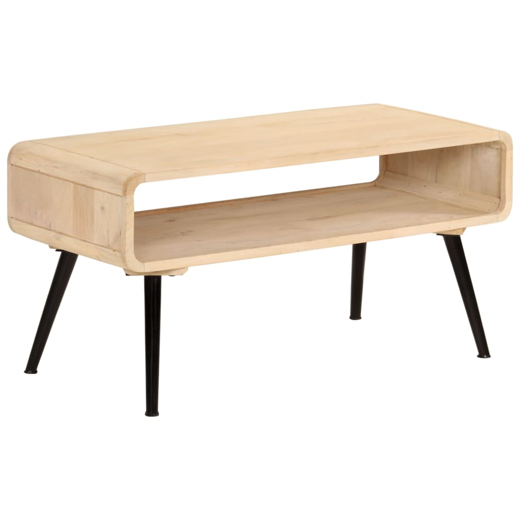 Vetonek Mesa de centro de madera maciza de mango 95x40x45 cm