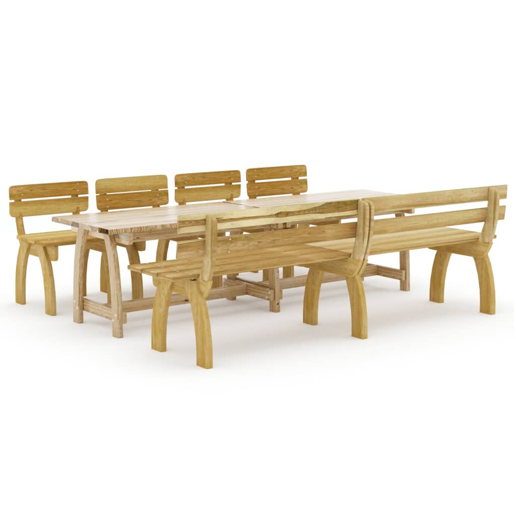 Juego de comedor de jardín 6 piezas madera de pino impregnada  V3115 Vetonek