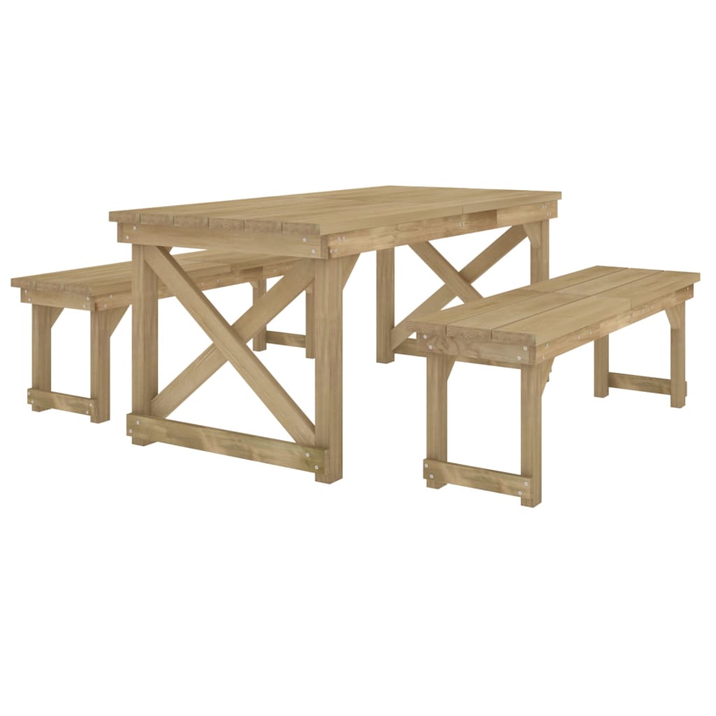 Garden dining set 3 pcs solid wood impregnated pine