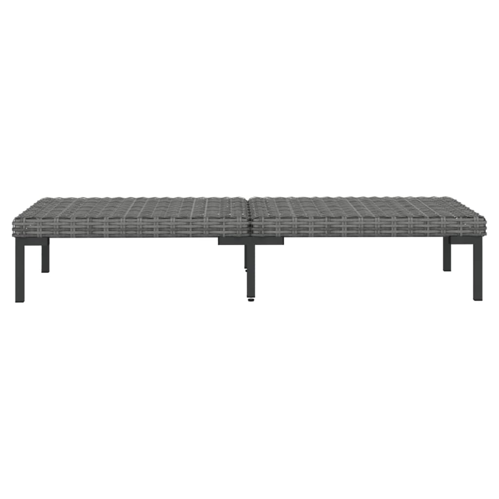 Muebles jardín 3 pzas ratán sintético semicircular gris oscuro vidaXL