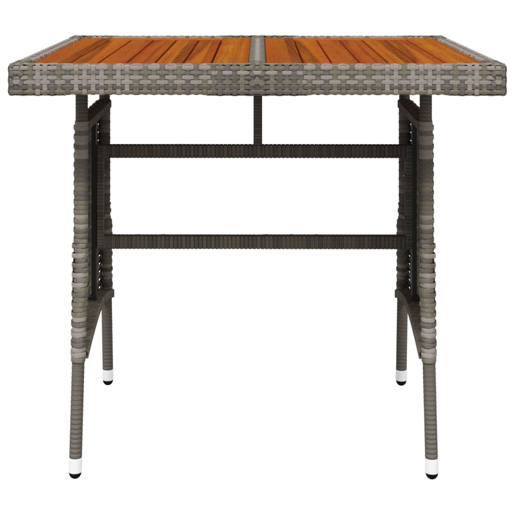 Table du jardin en rotin synthétique et Maciza Acacia Gray 70x70x72 cm