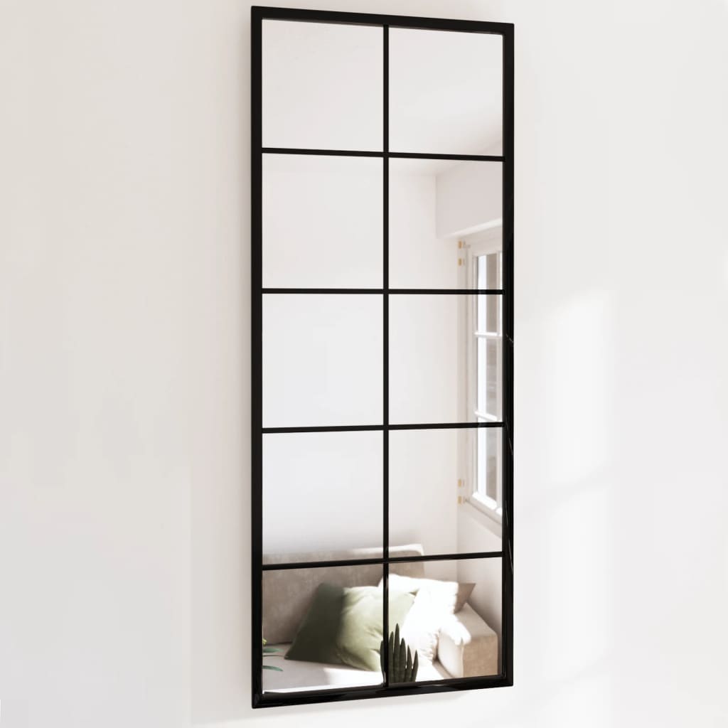 Vetonek Espejo de pared metal negro 100x40 cm