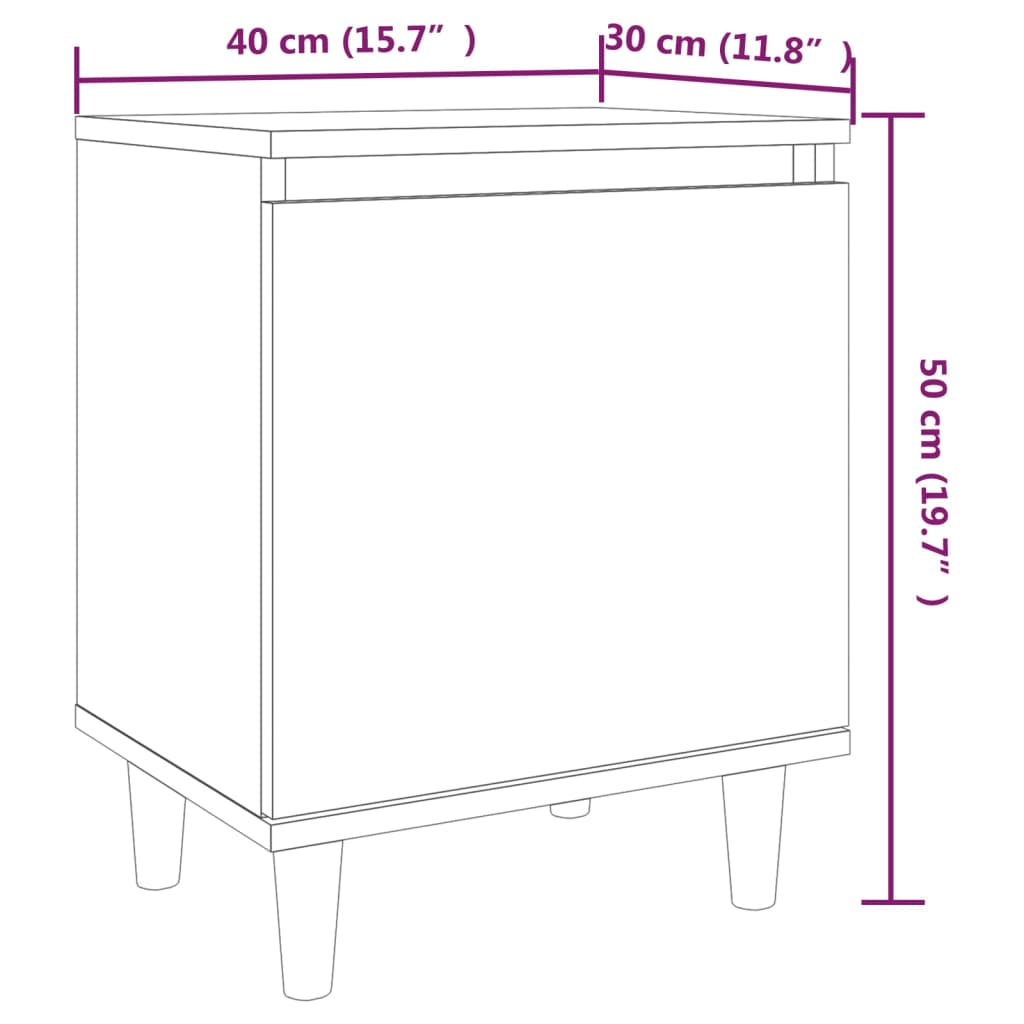 Mesitas de noche 2 uds con patas madera marrón roble 40x30x50cm vidaXL