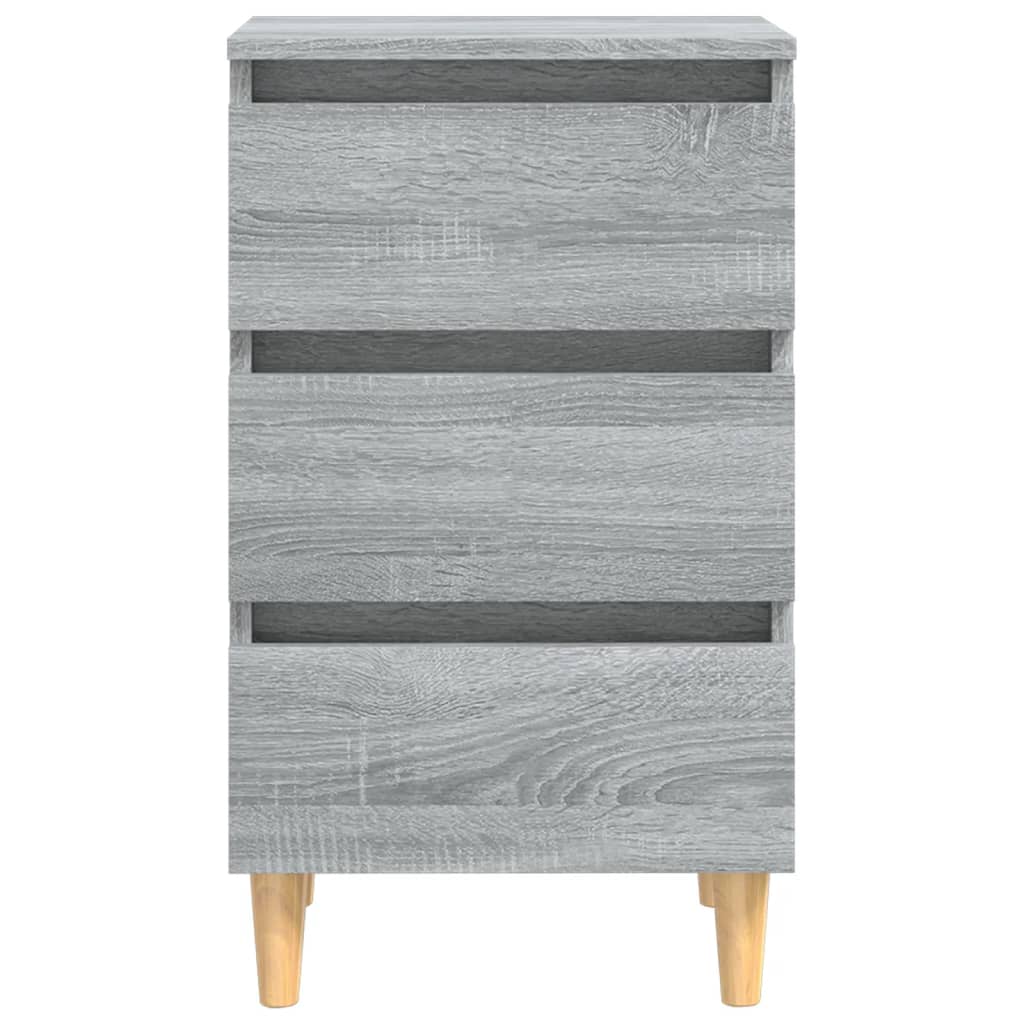 Mesita de noche con patas madera maciza gris Sonoma 40x35x69 cm vidaXL