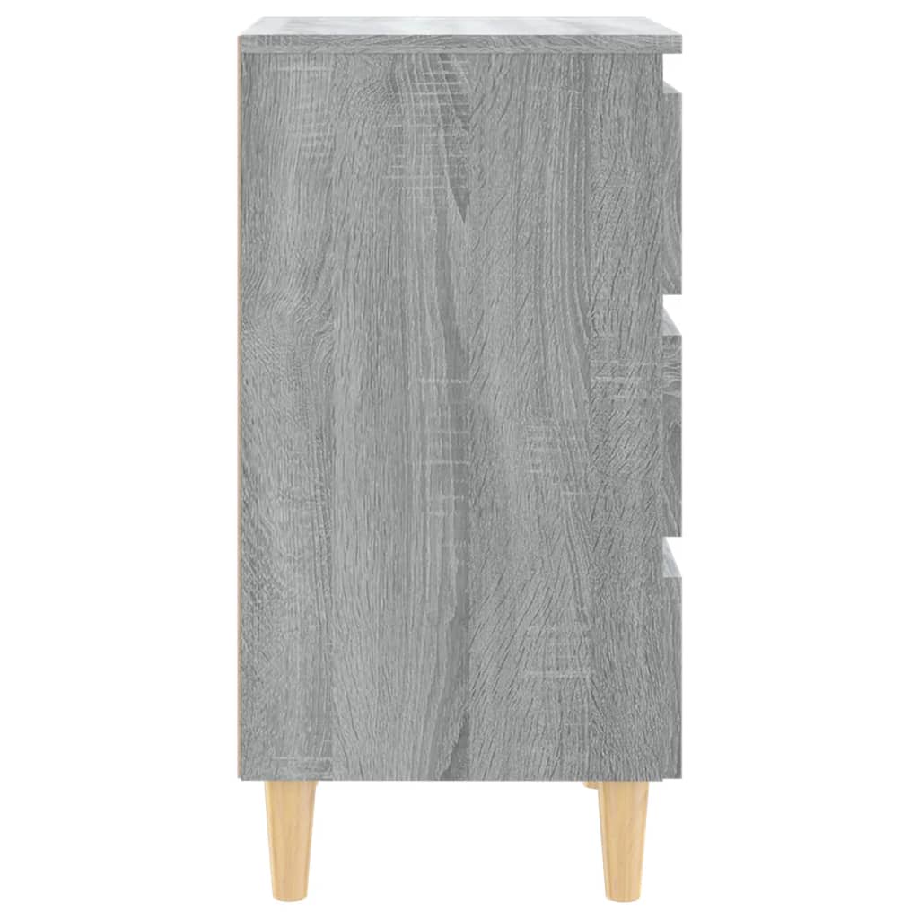 Mesita de noche con patas madera maciza gris Sonoma 40x35x69 cm vidaXL