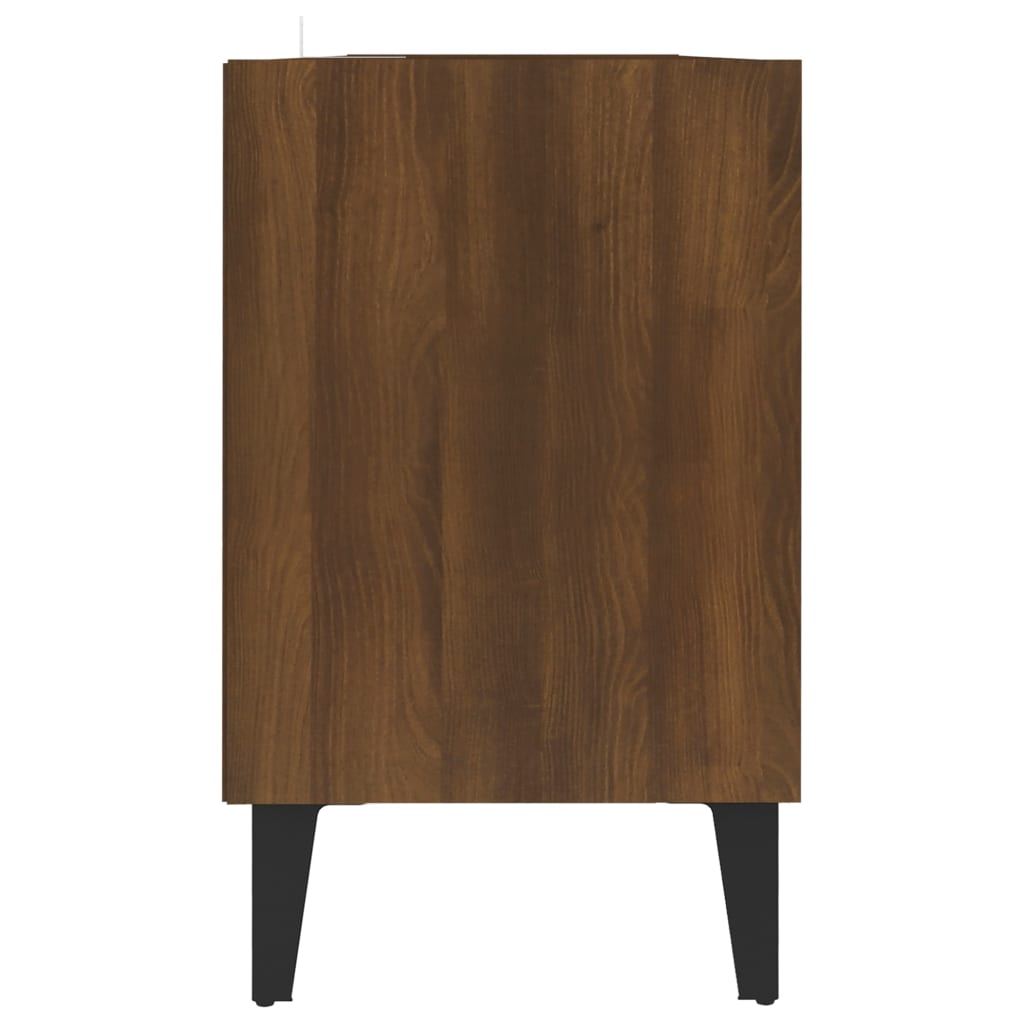 Mueble de TV con patas de metal marrón roble 103,5x30x50 cm vidaXL