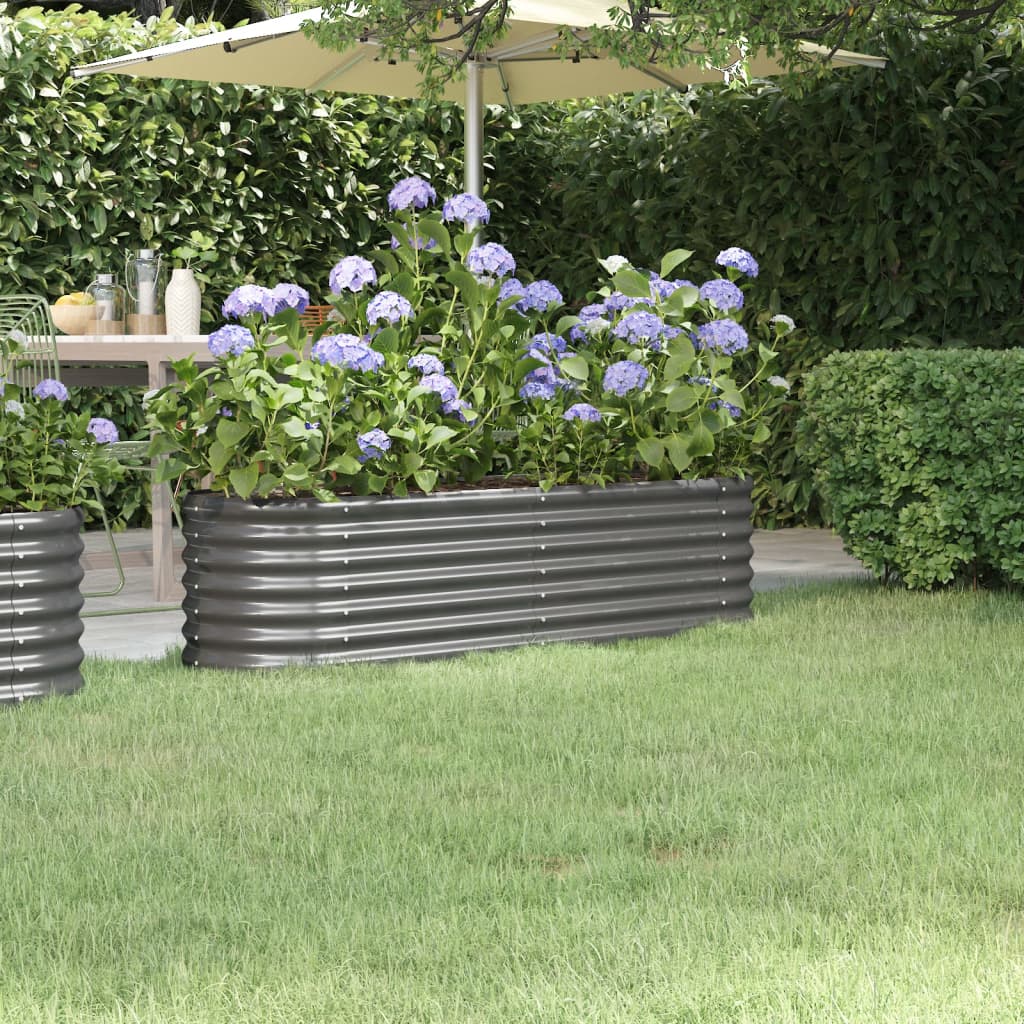 Vetonek Jardinera de acero con recubrimiento en polvo gris 152x40x36cm