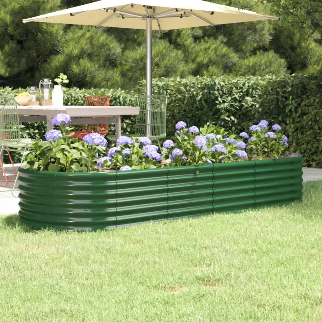 Vetonek Jardinera arriate acero recubrimiento polvo verde 224x80x36 cm