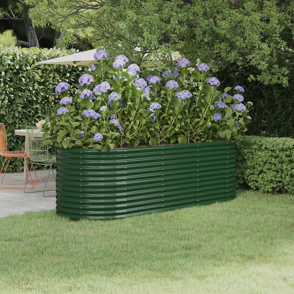 Vetonek Jardinera arriate acero recubrimiento polvo verde 224x80x68 cm