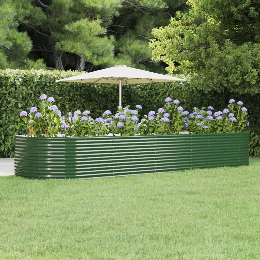 Vetonek Jardinera arriate acero recubrimiento polvo verde 367x140x68cm