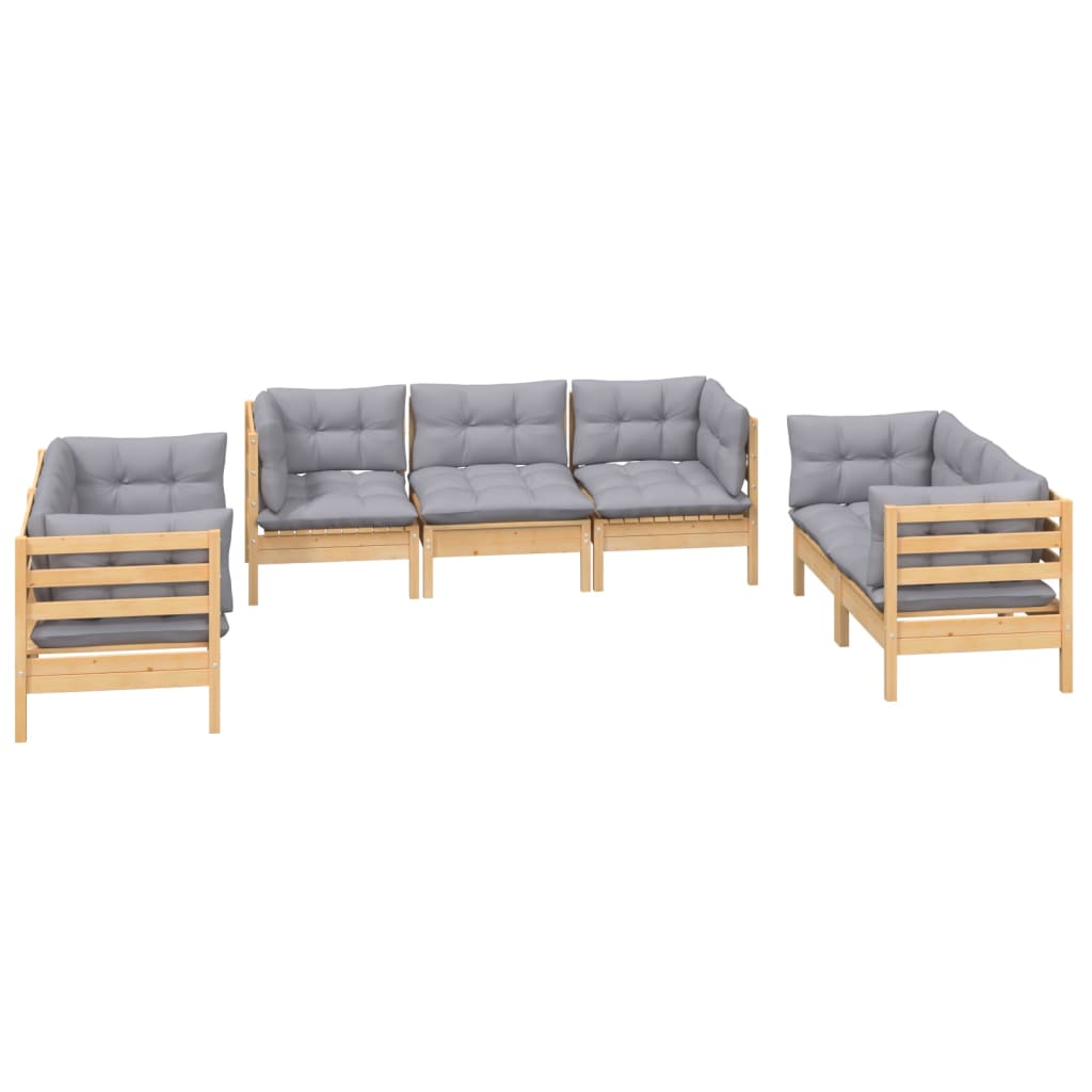 Garden furniture set 7 pcs and pine wood cushions