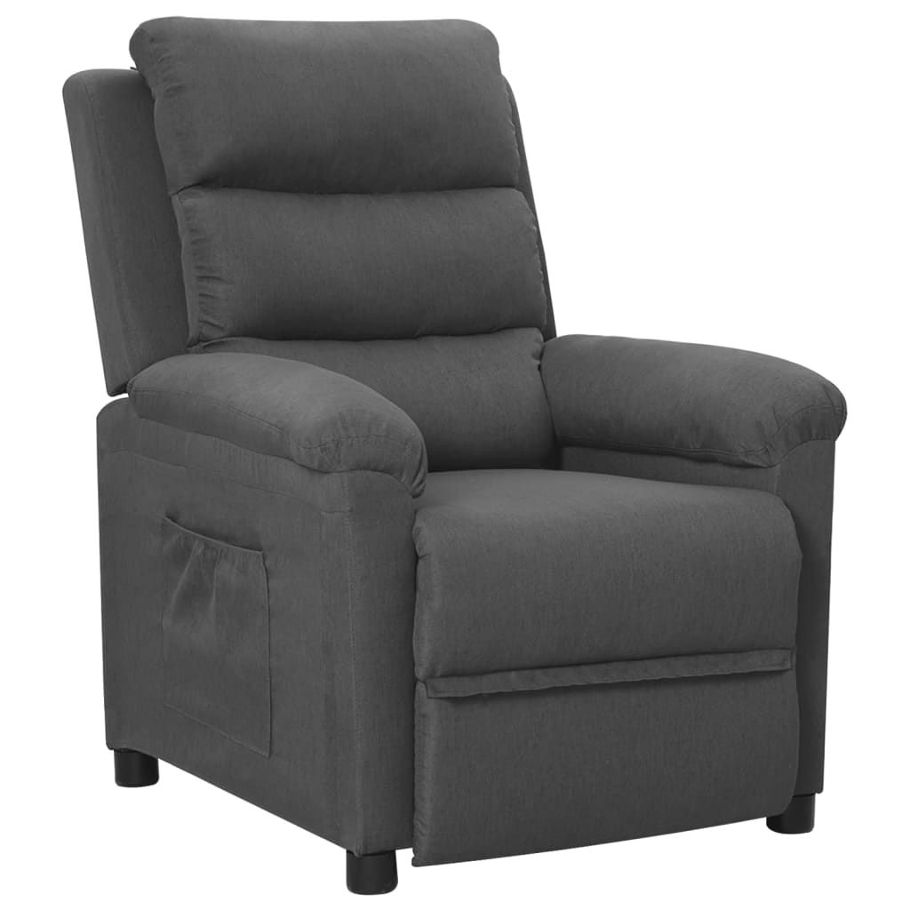 Vetonek Sillón reclinable de tela gris oscuro