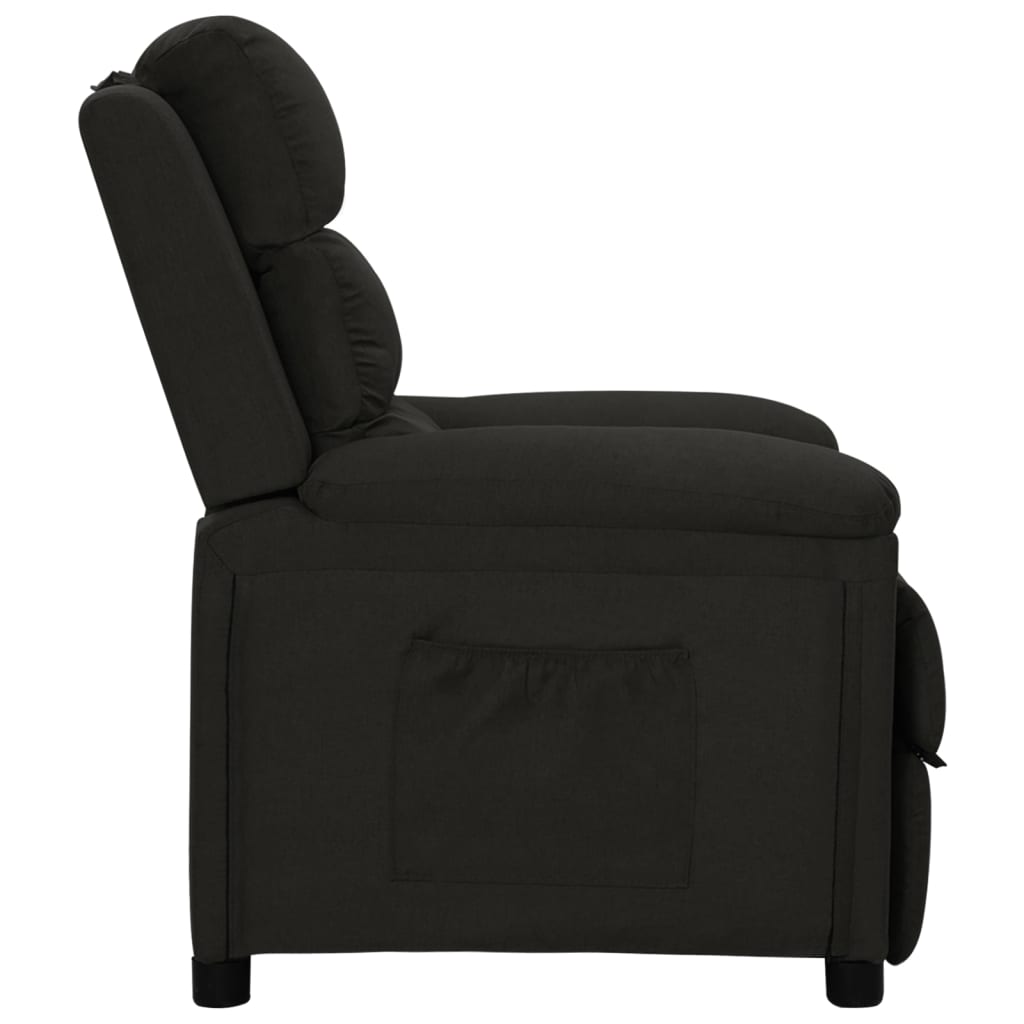 Sillón reclinable de tela negro vidaXL