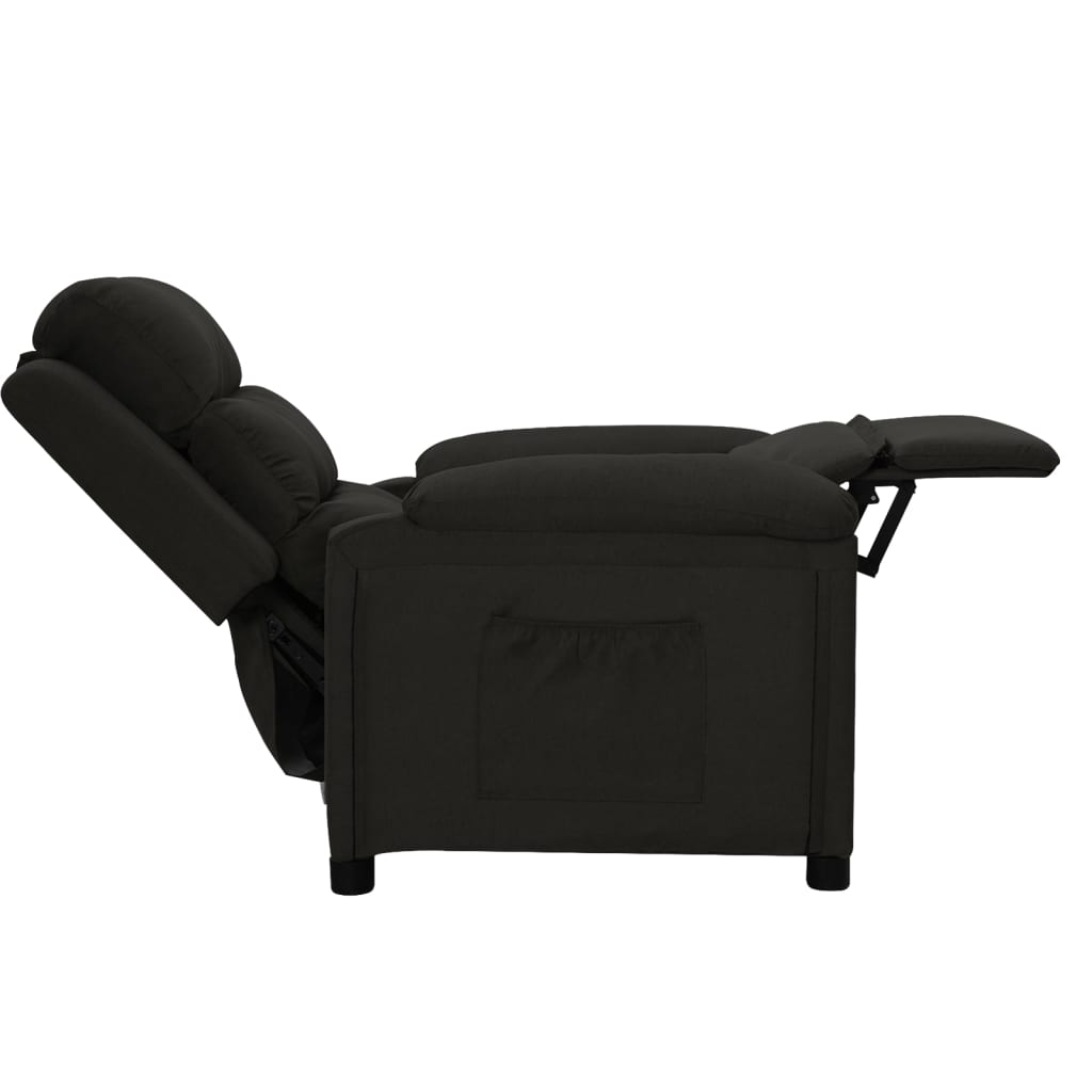 Sillón reclinable de tela negro vidaXL