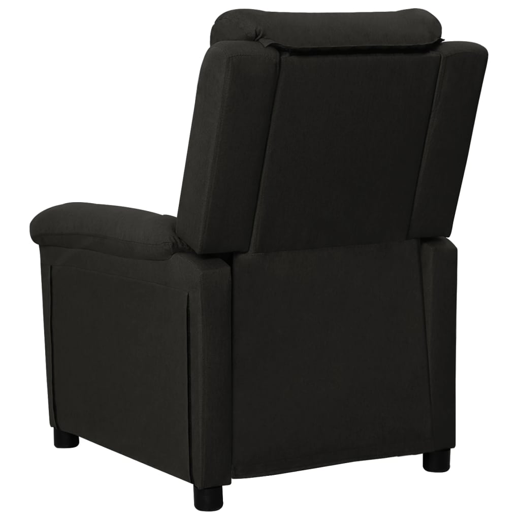 Sillón reclinable de tela negro vidaXL