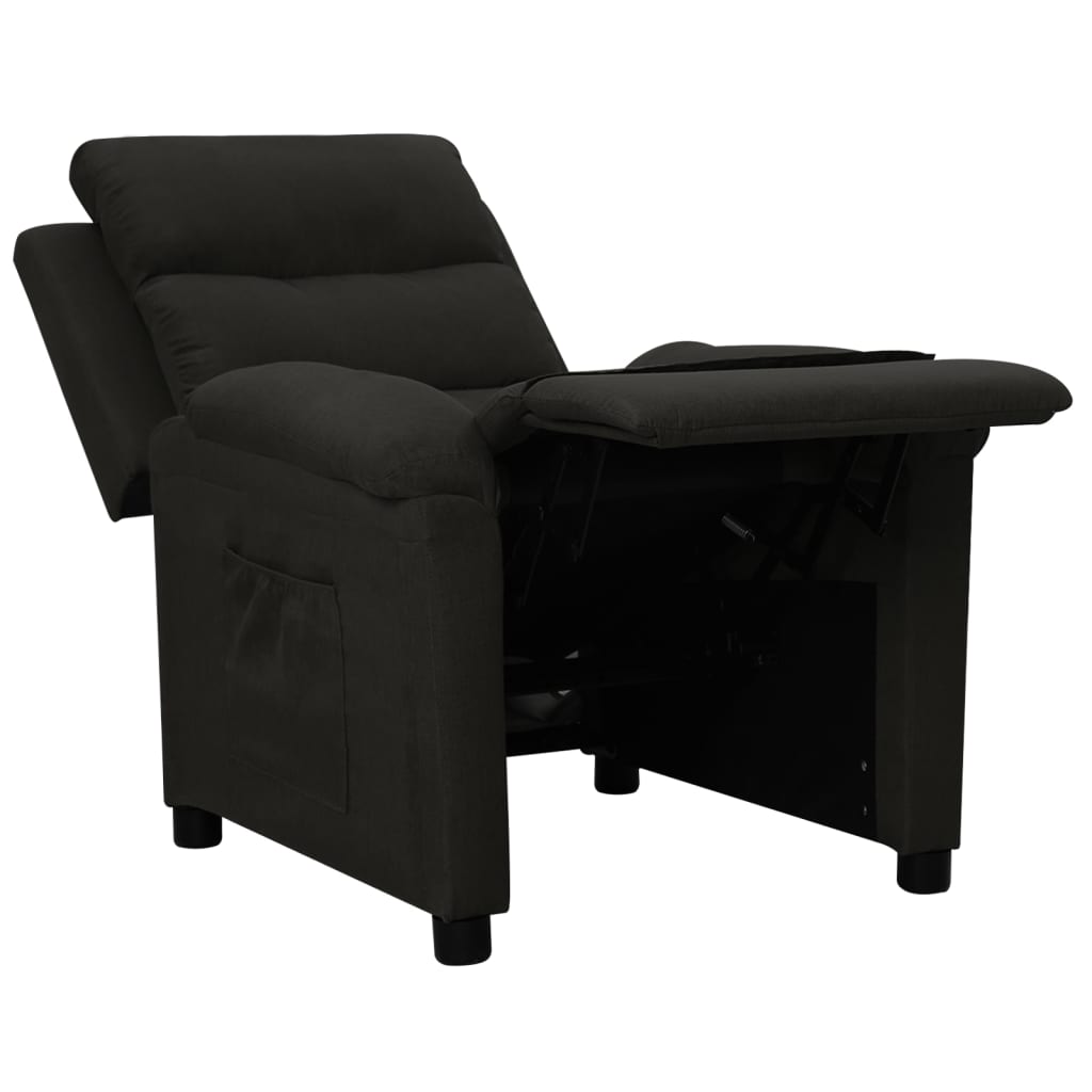 Sillón reclinable de tela negro vidaXL