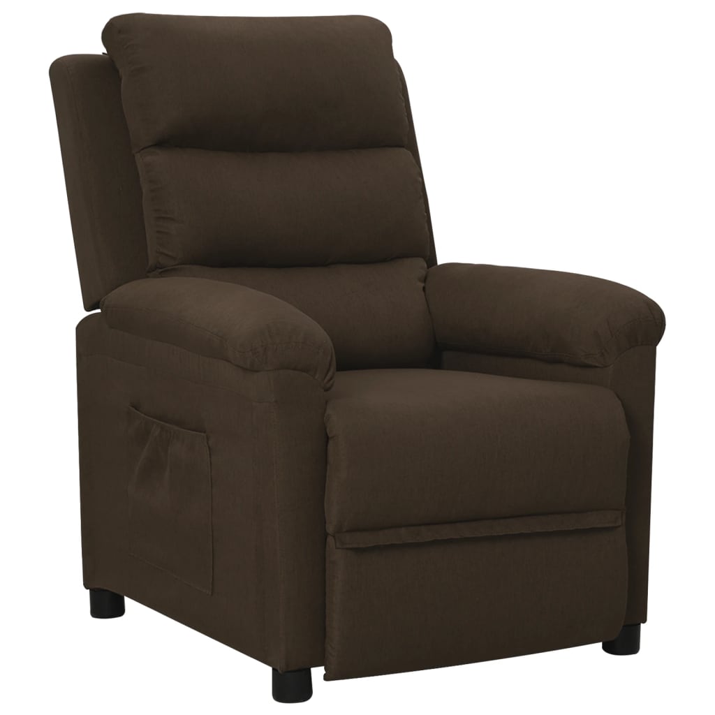 Vetonek Sillón reclinable de tela marrón oscuro