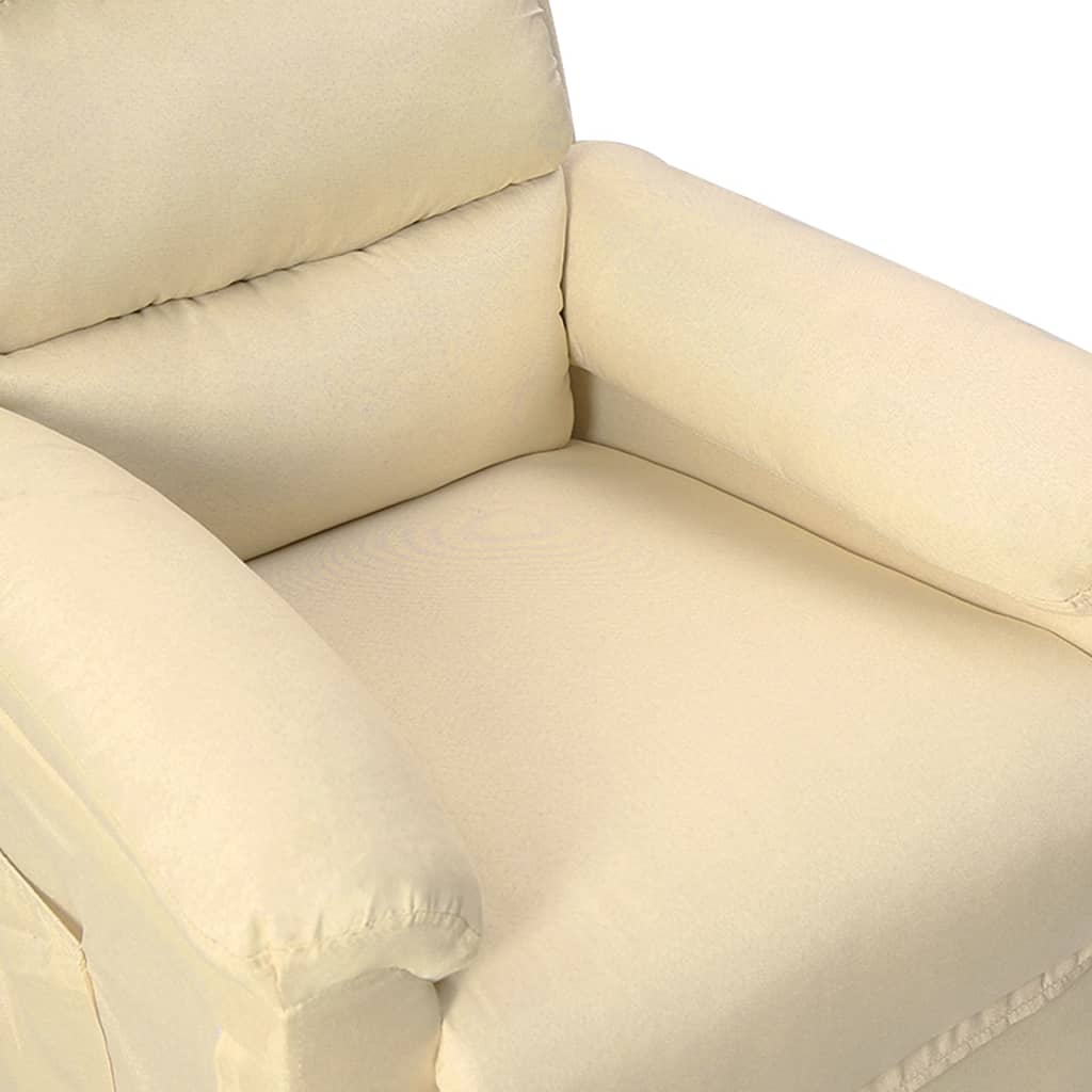 Sillón reclinable de tela crema vidaXL