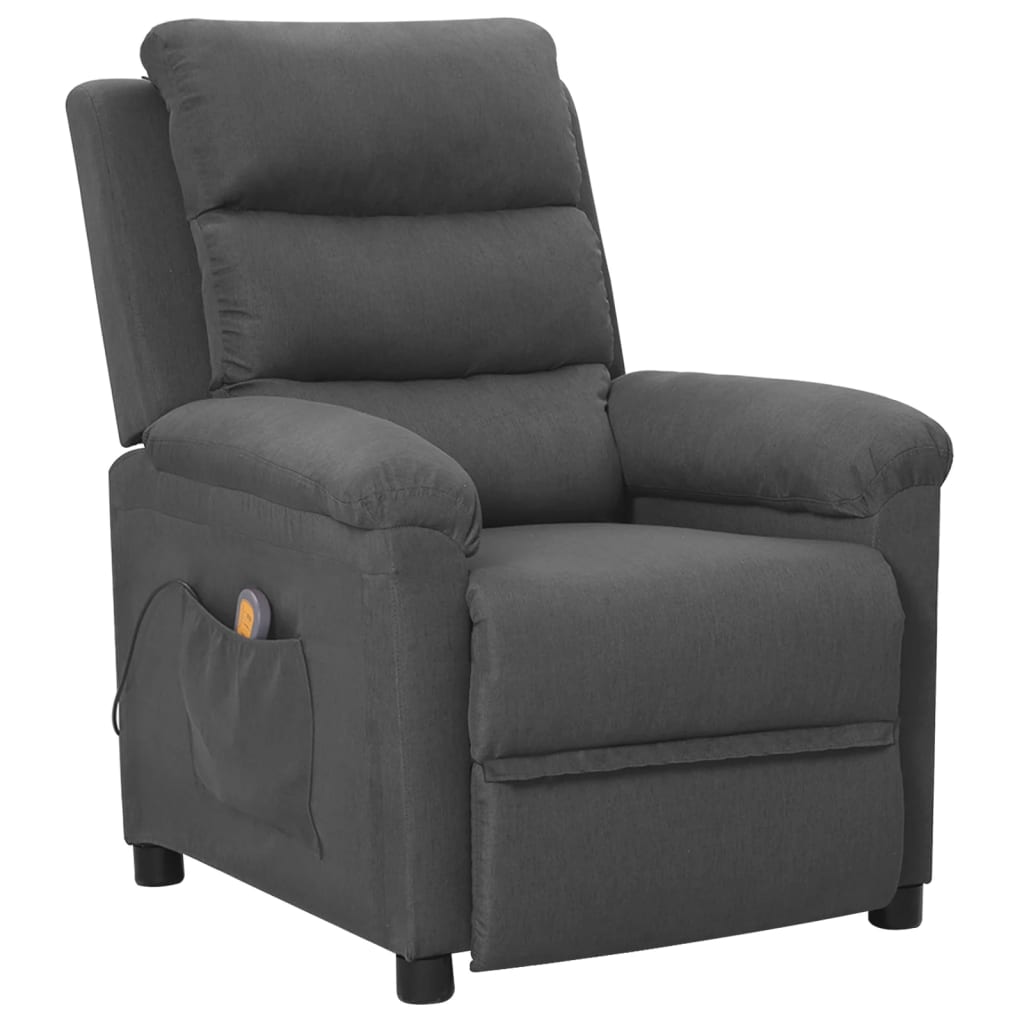 Vetonek Sillón de masaje de tela gris oscuro