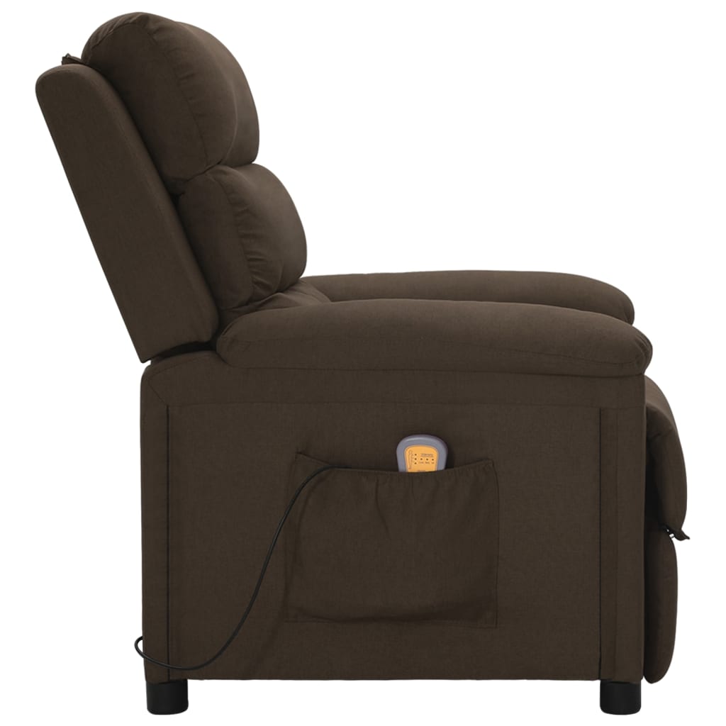 Electric massage armchair Dark brown fabric