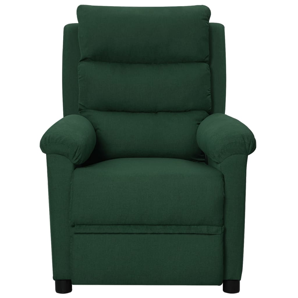 Sillón de masaje de tela verde oscuro vidaXL