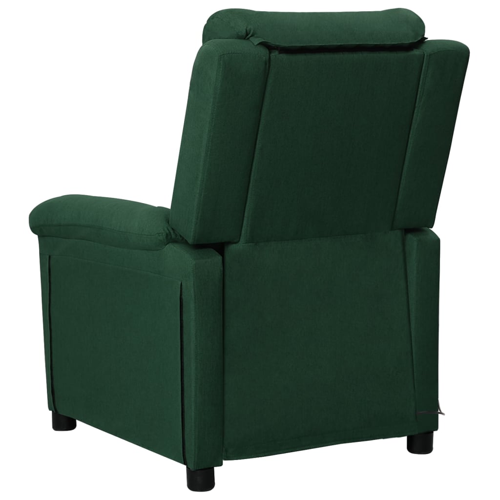 Sillón de masaje de tela verde oscuro vidaXL