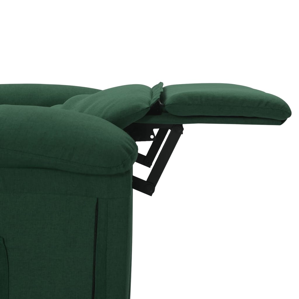 Sillón de masaje de tela verde oscuro vidaXL