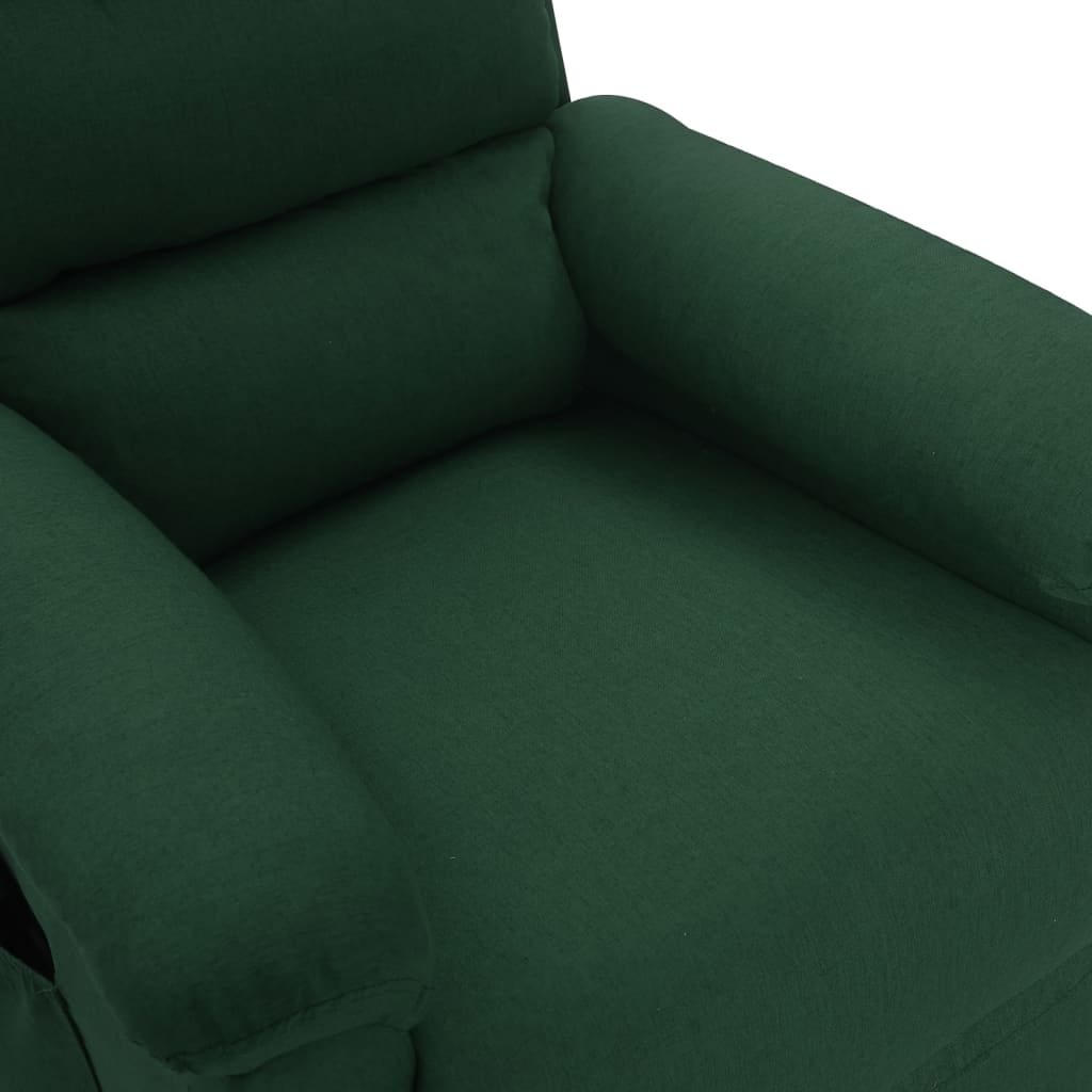 Sillón de masaje de tela verde oscuro vidaXL