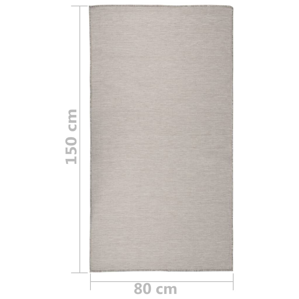 Alfombra de exterior de tejido plano gris taupe 80x150 cm