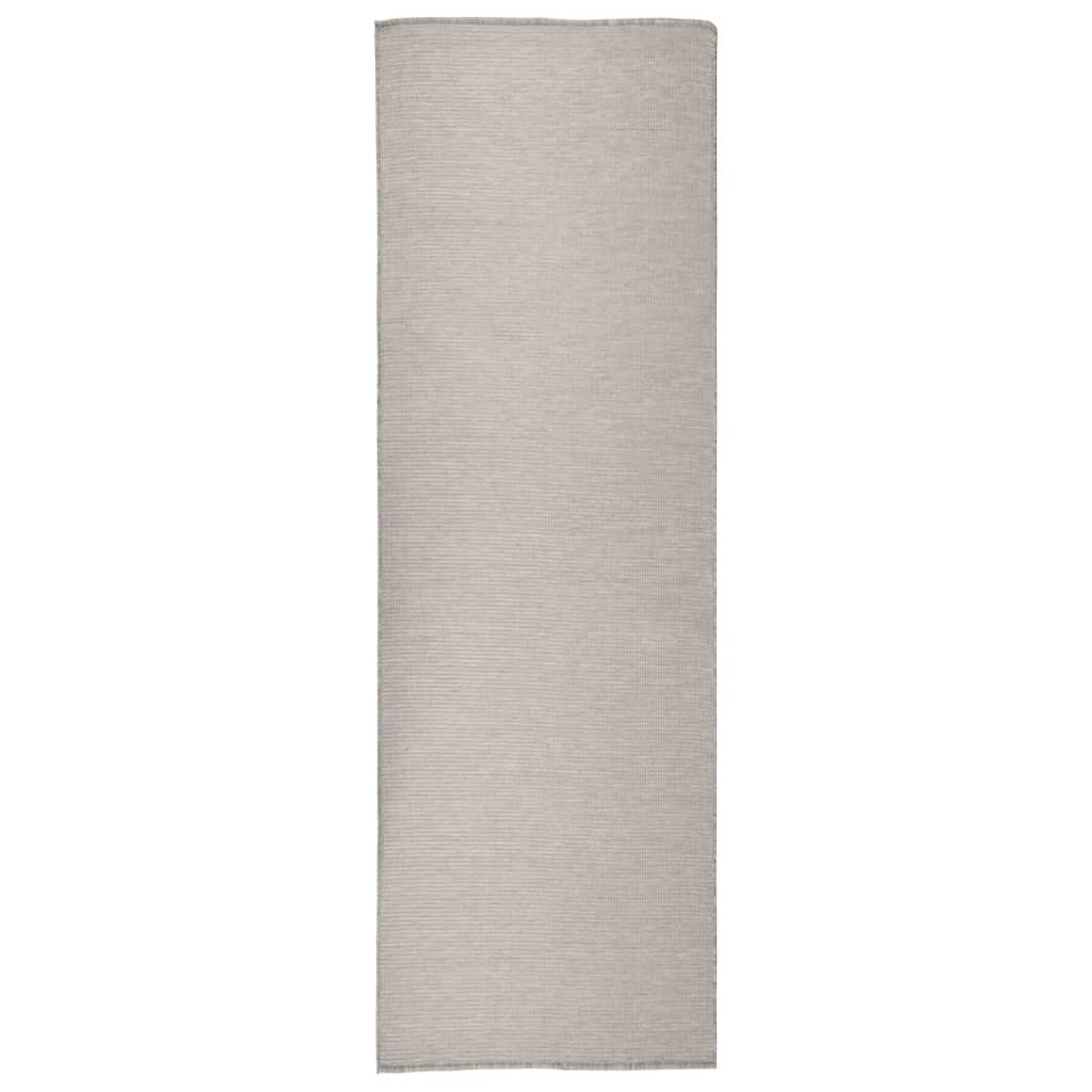 Vetonek Alfombra de exterior de tejido plano gris taupe 80x250 cm