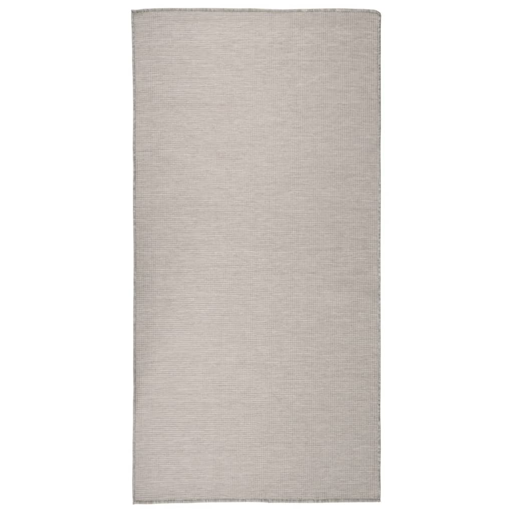 Vetonek Alfombra de exterior de tejido plano gris taupe 100x200 cm