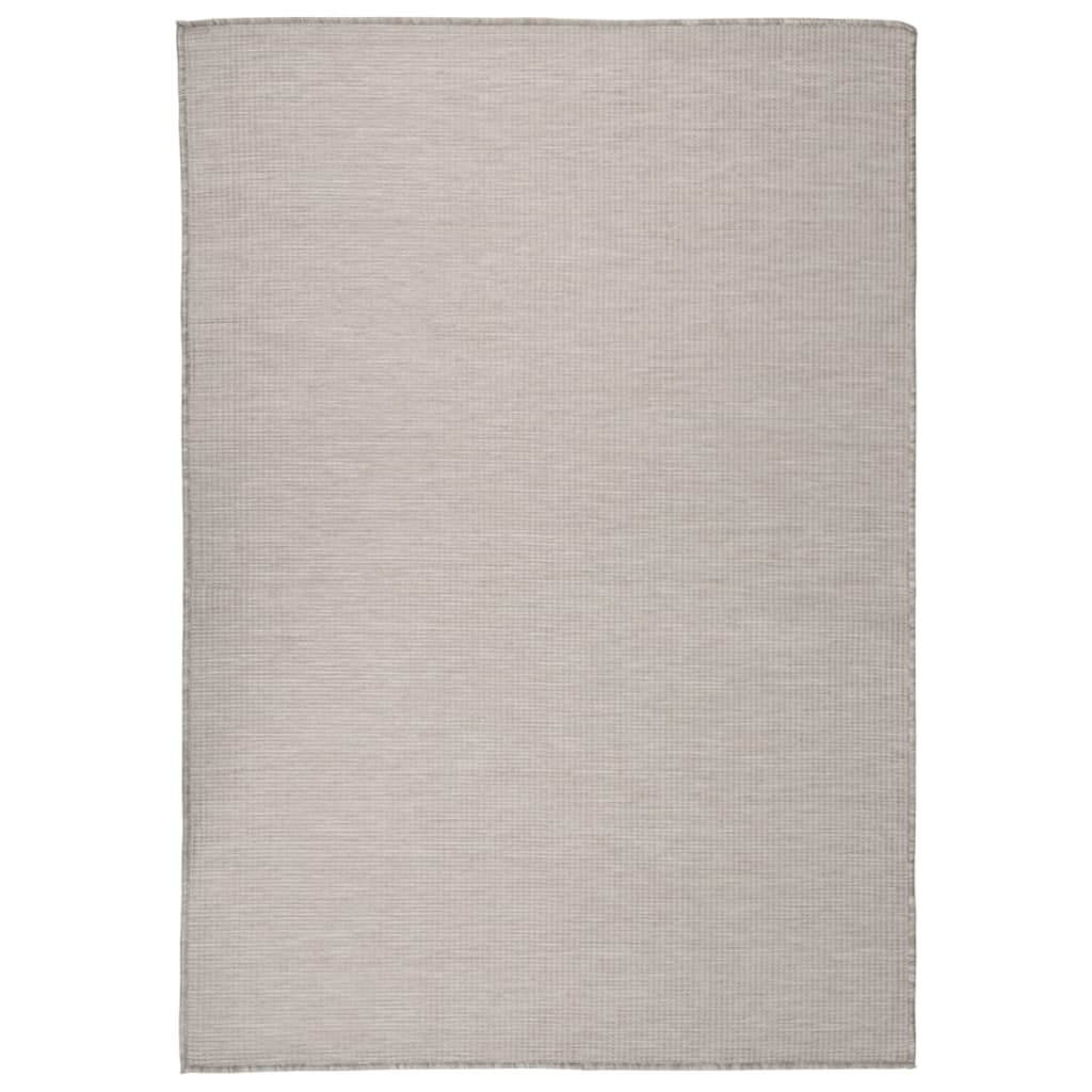 Vetonek Alfombra de exterior de tejido plano gris taupe 140x200 cm