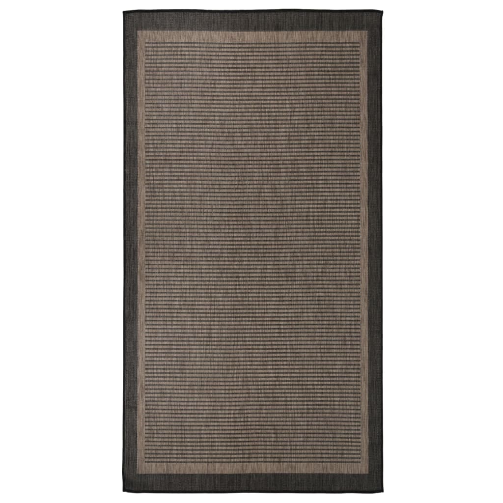 Vetonek Alfombra de exterior de tejido plano marrón oscuro 80x150 cm