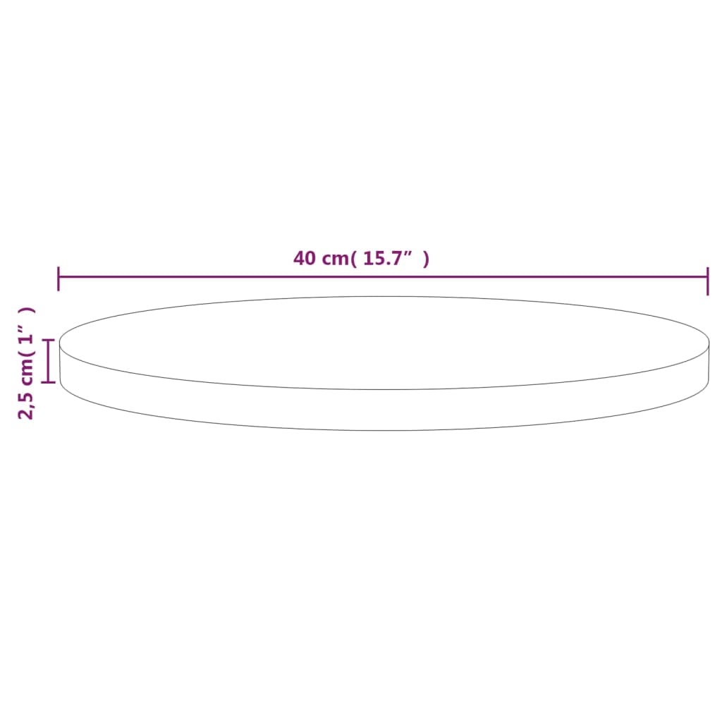 Superficie de mesa madera maciza de pino Ø40x2,5 cm vidaXL