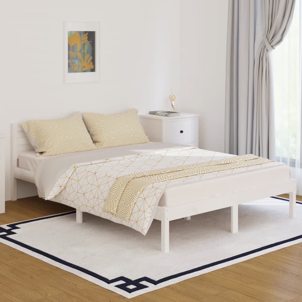 Vetonek Estructura de cama sin colchón madera de pino blanco 140x200 cm