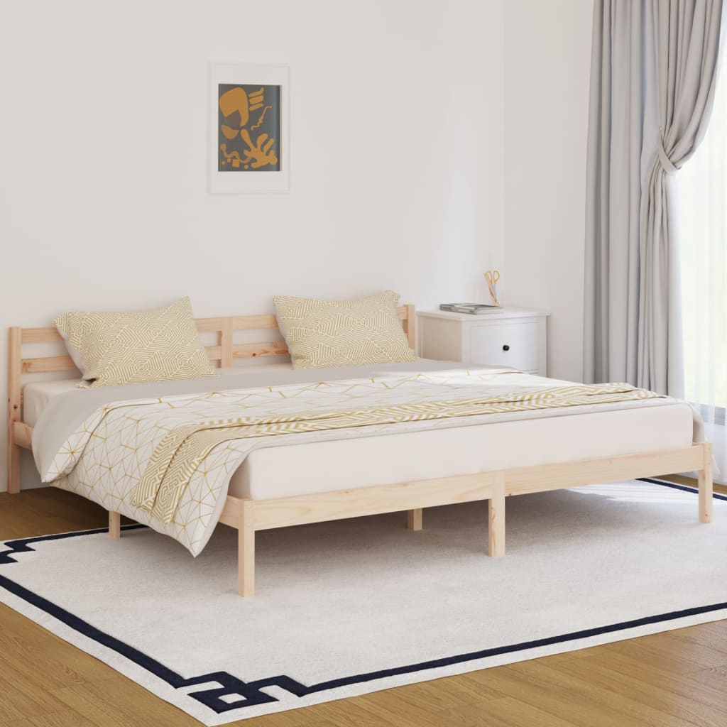 Vetonek Estructura de cama sin colchón madera maciza de pino 200x200 cm