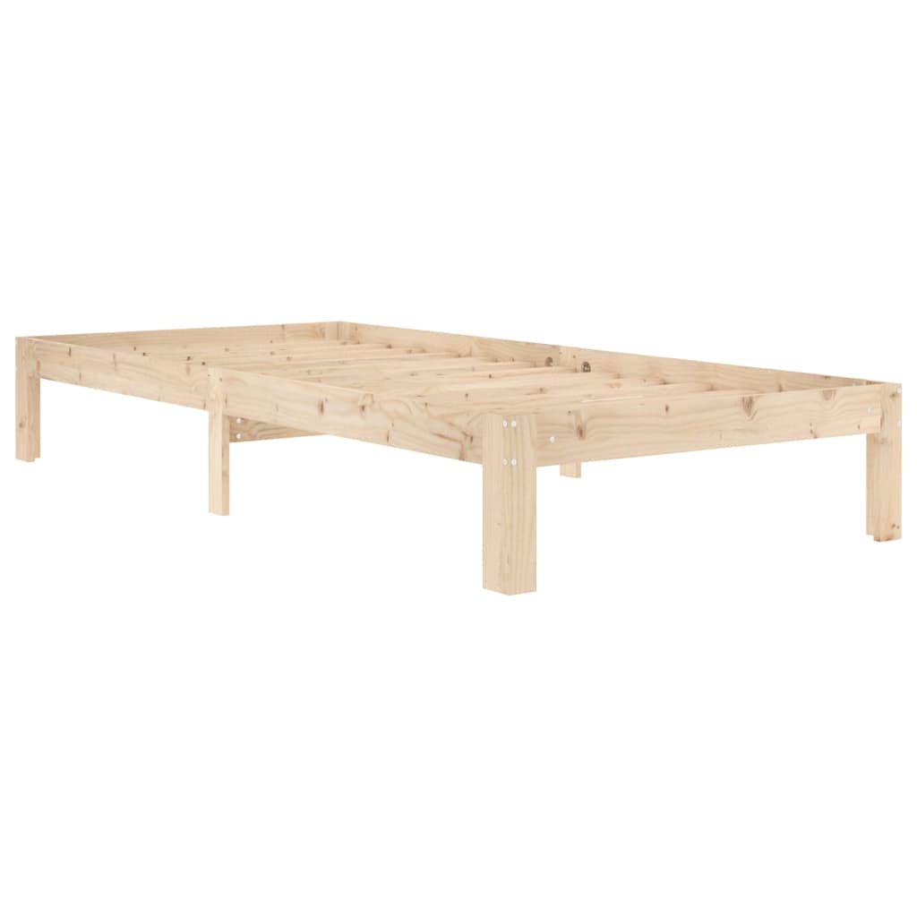 Estructura de cama sin colchón madera maciza de pino 90x200 cm