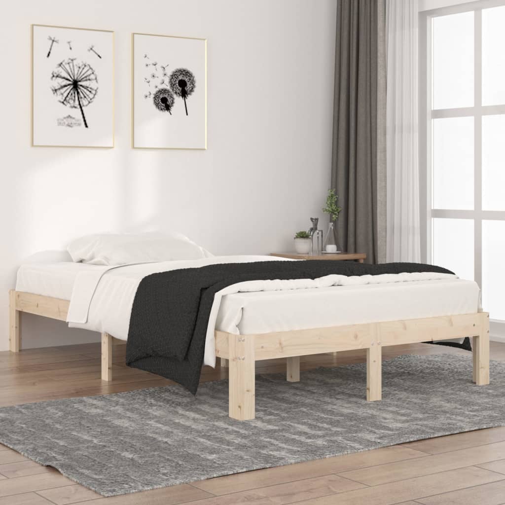 Vetonek Estructura de cama sin colchón madera de pino maciza 120x200 cm