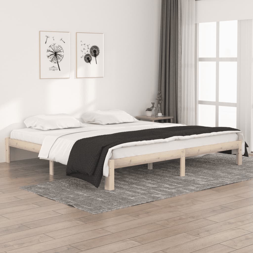 Vetonek Estructura de cama sin colchón madera maciza de pino 200x200 cm