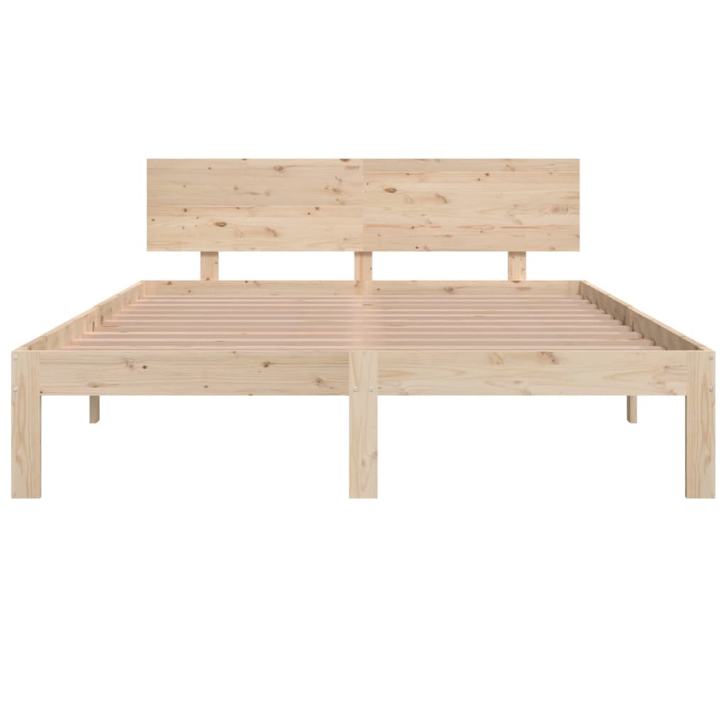 Estructura de cama sin colchón madera maciza pino 140x190 cm v9610 - Vetonek