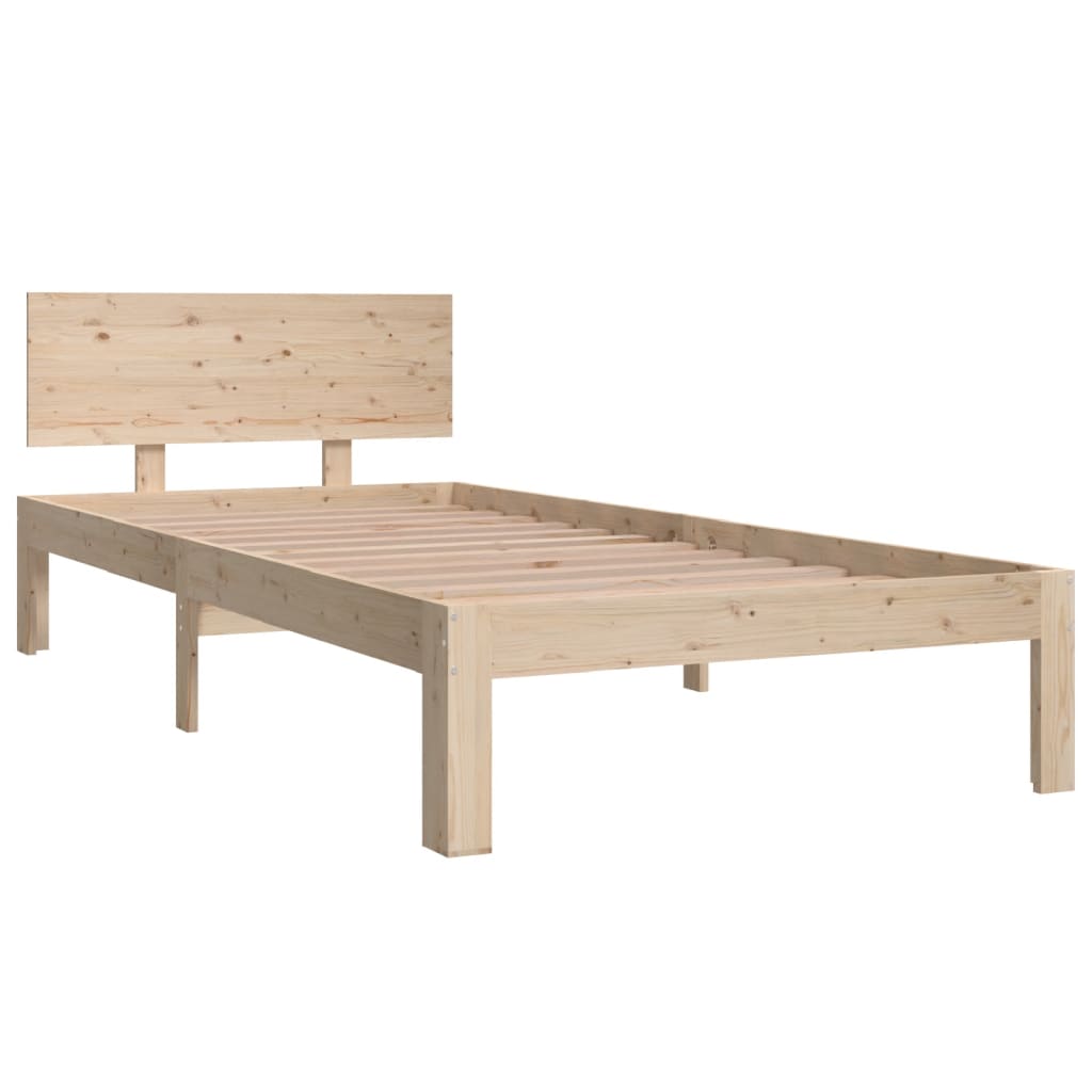 Estructura de cama sin colchón madera maciza de pino 90x200 cm