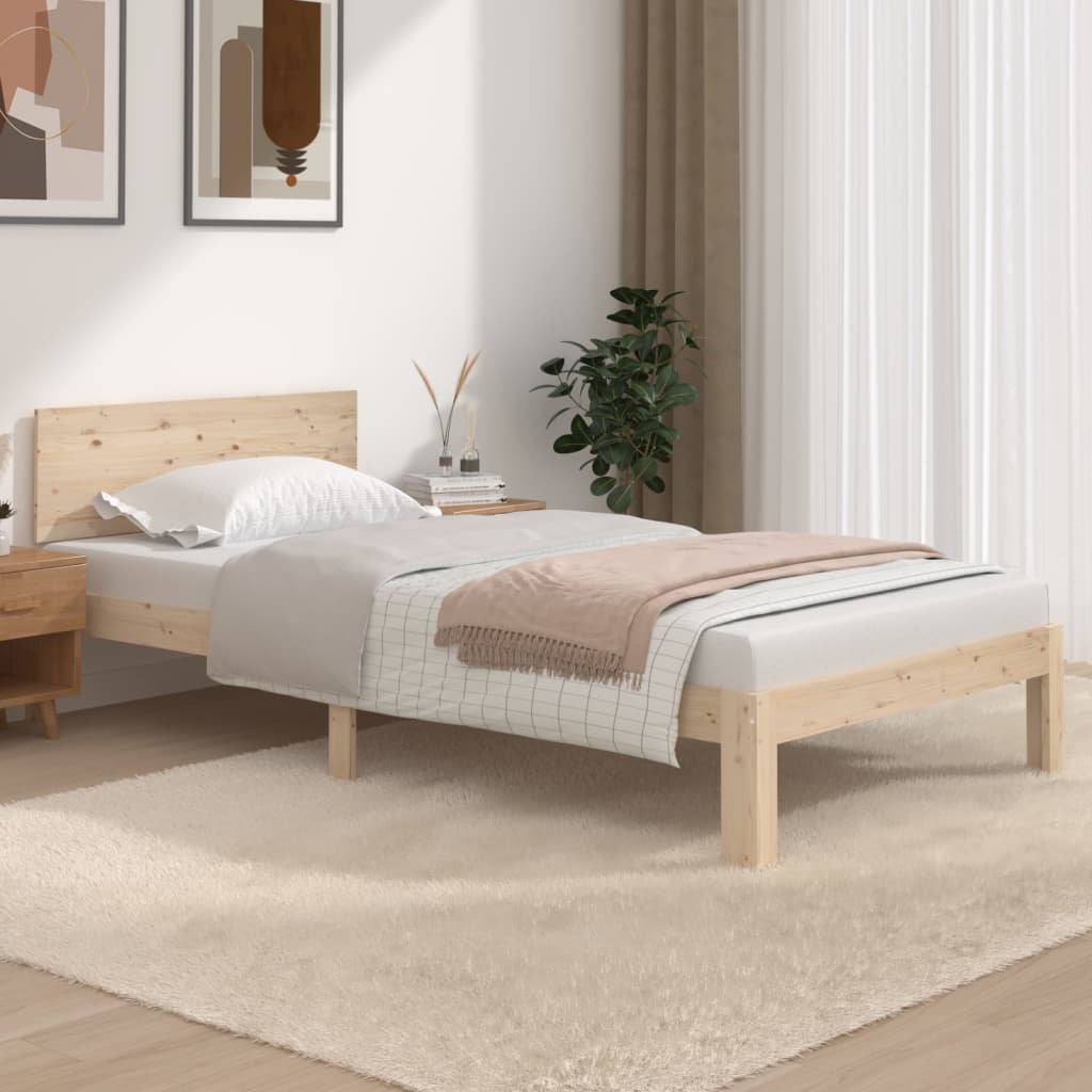 Vetonek Estructura de cama sin colchón madera maciza de pino 100x200 cm